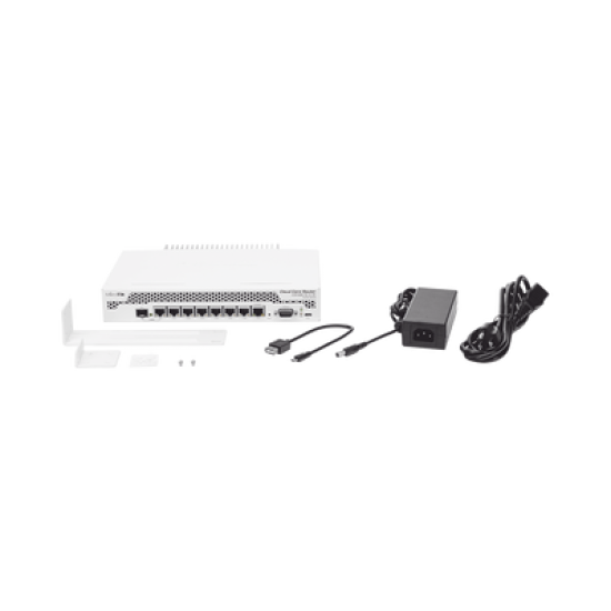Cloud Core Router, CPU 9 Núcleos, 7 Puertos Gigabit Ethernet, 1 Combo TP/SFP, 1 GB Memoria, Enfriamiento Pasivo