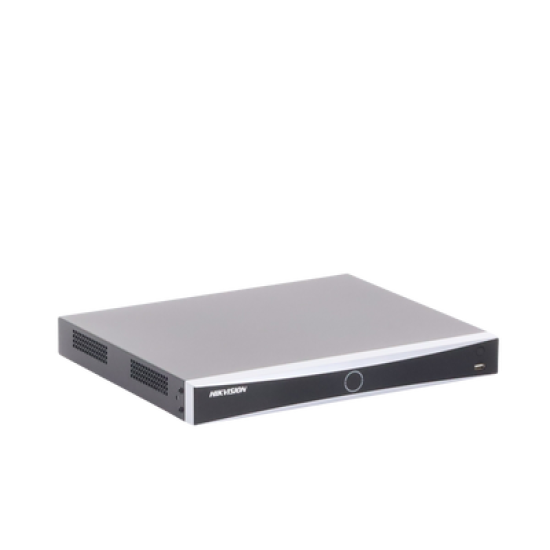 NVR 12 Megapixel (4K) / 16 canales IP / AcuSense (Evita Falsas Alarmas) / Reconocimiento Facial / 2 Bahías de Disco Duro / HDMI en 4K / Sin Puertos PoE+ / Alarmas I/O