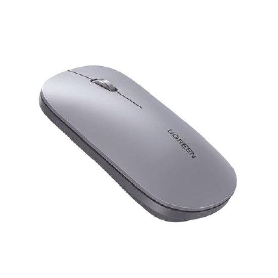 Mouse inalámbrico 2.4 GHz | Ultra Delgado y Silencioso | DPI 1000/1600/2000/4000 (Ajustable) | Alcance 10m | Scroll de Aluminio | Adaptable a diferentes superficies | Diseño suave al tacto | Contiene Receptor USB | Color Gris.