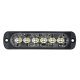 Luz Auxiliar de 12 LED, Rojo/Azul, SAE, Bisel Negro, Lente Transparente