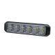 Luz Auxiliar de 18 LED, SAE, Tricolor, Bisel Negro, Rojo/Blanco/Azul, Lente Transparente