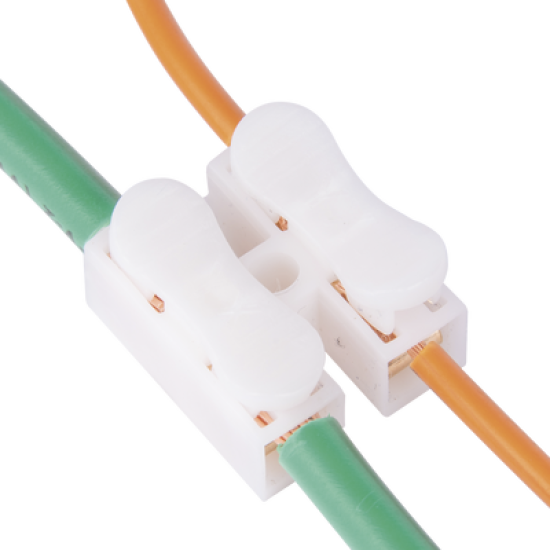 Conector tipo PUSH de 2 Contactos / Para una Conexión Rápida / Puentes de Cables