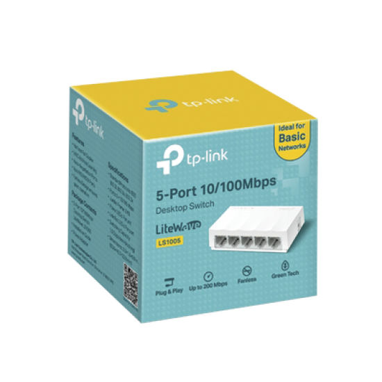 Switch para escritorio 5 puertos 10/100Mbps 
