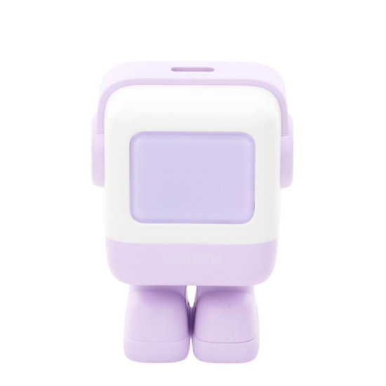 Cargador Mini GaNRobot 30W serie Nexode | 1 USB-C de Carga Rápida | Tecnología GaN II | Multiprotocolo PD/QC/SCP/FCA | Carga Inteligente | Pantalla LED | Zapato Magnético Extraíble | Thermal Guard | Color Lila.