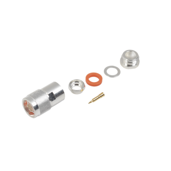 Conector N Macho de Rosca para Cables 9913, RFLASH-1113, 7810A, RG8/U-SYS, CNT-400, 8214, Plata/Oro/Teflón.