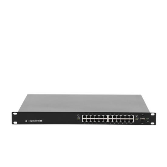 Switch EdgeMAX administrable de 24 puertos Gigabit con PoE+/PoE Pasivo 24V + 2 Puertos SFP, 250 W