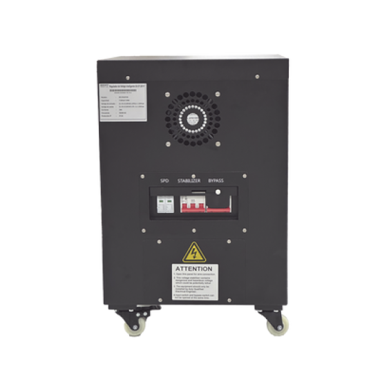 Regulador de Voltaje Industrial Bifásico 7.5 kVA/7.5 kW 220 V / Entrada 176-264 V Vca / Salida 215.6-224.4 Vca