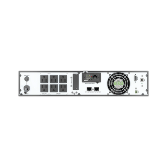 UPS SmartZone de 1000 VA/1000 W, Online Doble Conversión, Entrada 120 Vca NEMA 5-15P, Onda Senoidal Pura, 2 UR, Con 6 Tomas NEMA 5-15R, Incluye Tarjeta de Red y Kit de Rieles