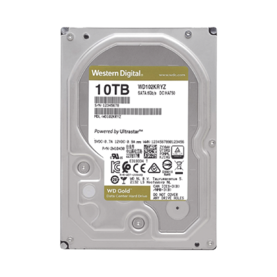 Disco Duro Gold de 10 TB / 7200 RPM / Optimizado para NAS, RAID, Data Center y NVRs de Gran Capacidad / Uso 24-7 / Proteccion Antivibración / 5 Años de Garantia / HelioSeal