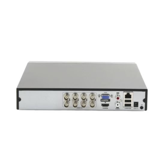 DVR 8 Canales TURBOHD + 4 Canales IP / 5 Megapíxel Lite - 3K Lite / Audio por Coaxitron / ACUSENSE Lite / 1 Bahía de Disco Duro / H.265+ / Salida en Full HD