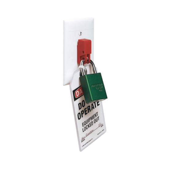 Dispositivo de Bloqueo LOTO para Interruptores Eléctricos de Palanca, de 15.2 x 22.3 mm, Color Rojo