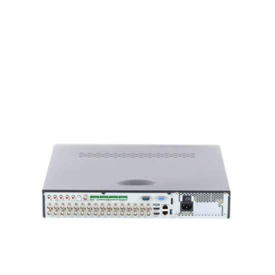 DVR 32 Canales TurboHD + 32 Canales IP / 8 Megapixel (4K) / 4 Bahías de Disco Duro / RAID 0,1,5,6,10 / POS / Videoanalisis / 16 Entradas de Alarma / 2 Salidas HDMI