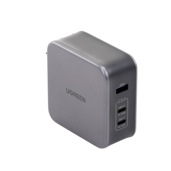Cargador de 140W serie Nexode | 3 Puertos de Carga Rápida | 2 USB-C | 1 USB-A | Tecnología GaN II +SIC | PD3.1 / QC4.0 | Tecnología de Protección Térmica | Optimiza la Experiencia de Carga | Incluye cable USB-C