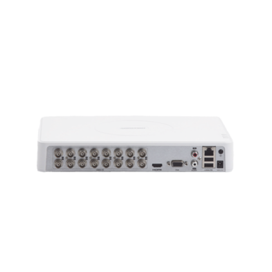 DVR 1080P lite / 16 Canales TURBOHD + 2 Canales IP / 1 Bahía de Disco Duro / 16 Canales de Audio por Coaxitron / Salida de Vídeo FULL HD