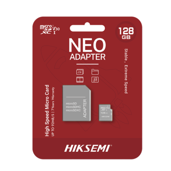 Memoria microSD con Adaptador Ideal para Celular o Tablet / 128 GB / Multipropósito / Clase 10 / 92 MB/s Lectura / 50 MB/s Escritura