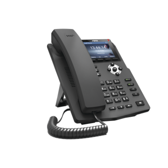 Teléfono IP empresarial para 2 lineas SIP con pantalla LCD de 2.8 pulgadas a color, puertos Gigabit y conferencia de 3 vías, PoE 