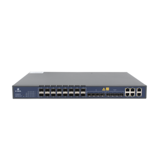 OLT de 16 puertos EPON con 12 puertos Uplink (4 puertos Gigabit Ethernet + 4 puertos SFP + 4 puertos SFP+) , hasta 1,024 ONUS