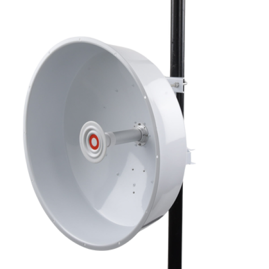 Antena direccional de alta resistencia, Ganancia 30 dBi, (4.9 -6.4 GHz), Plato hondo para mayor inmunidad al ruido, Conectores N-Hembra, Montaje incluido.