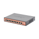 Switch PoE No administrable / PoE de Largo Alcance Hasta 250m / 8 Puertos PoE 10/100Mbps (Puerto 1 Hasta 60W, Puertos 2 al 8 Hasta 30W) + 2 Puertos Gigabit Uplink / Presupuesto 120 W / Plug and Play