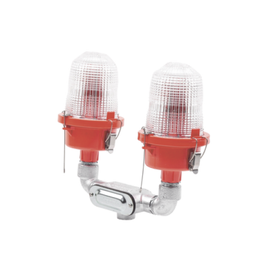 Lámpara de Obstrucción Roja Certificada/ Luz Fija Tipo L-810 Doble LED/ 120 - 240 Vca/ Luz Infraroja