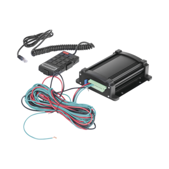 Sirena Vehicular de 100W de Potencia Con Controlador Unimando, Micrófono, Control de Tonos y Patrones de destello de Barras de Luces Serie X67 / X75