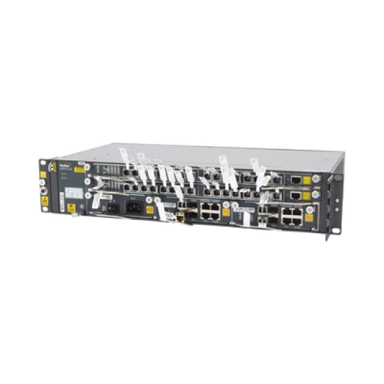 OLT Carrier Class Modular GPON, 2 Ranuras, Incluye 2 Tarjetas de Servicio de 16 puertos GPON, (32 Modulos GPON C+ Incluidos) 1 Fuente de CA, 2 UR, (Incluye Instalación de software UNM2000)