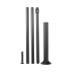Poste Seccionado de 6 Metros / Especializado para la Instalación de Videovigilancia / Incluye Base de Cimentación y Brazo para Cámara PTZ / Color Negro