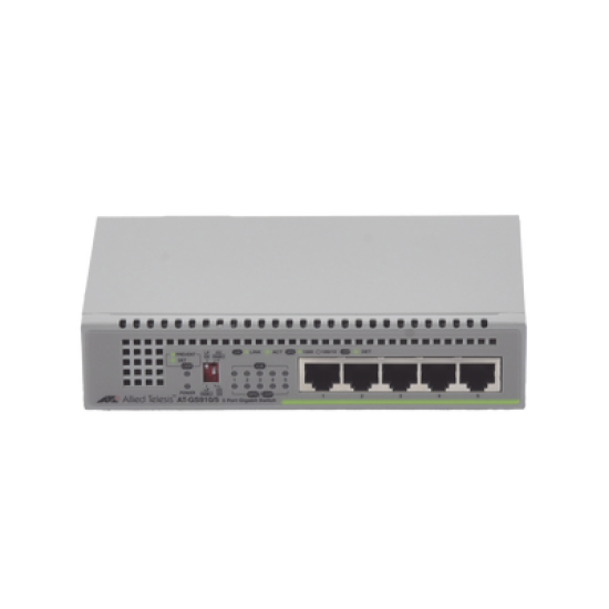 Switch Gigabit No Administrable, 5 Puertos 10/100/1000 Mbps fuente de alimentación interna