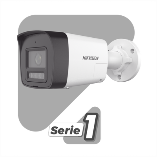 [PROTECCIÓN ACTIVA] Bala IP 4 Megapixel / Lente 2.8 mm / Dual Light (30 mts IR + 20 mts Luz Blanca)  / Audio de Dos Vías /  Luz Intermitente y Alerta de Audio / Micrófono Integrado / ACUSENSE Lite / Exterior IP67 / H.265 / PoE / ONVIF