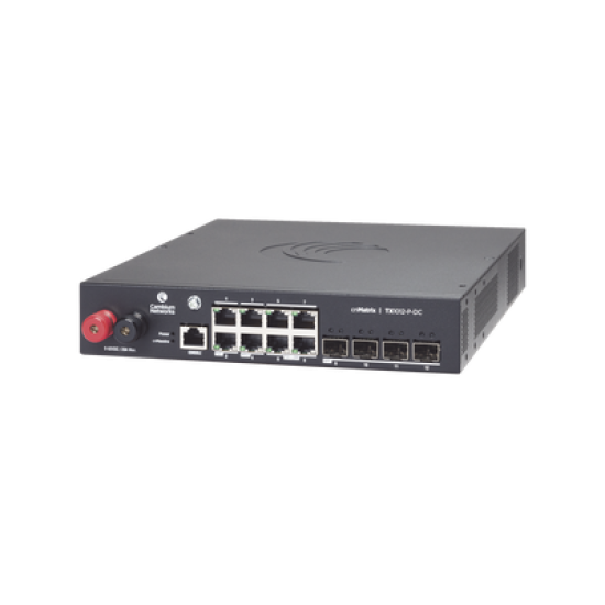 Switch cnMatrix WISP TX1012-DC-P de 8 puertos PoE y 4 SFP+, 170 W PoE Budget, Capa 2, gestión gratuita desde la nube, para corriente directa
