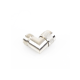 Adaptador en Ángulo Recto, de Conector UHF Macho (PL-259) a UHF Hembra (SO-239), Níquel/ Oro/ Delrin.