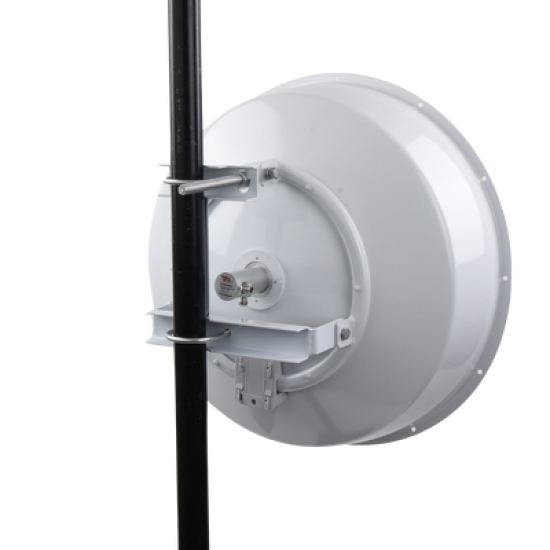 Antena direccional de alta resistencia, Ganancia 30 dBi, (4.9 -6.4 GHz), Plato hondo para mayor inmunidad al ruido, Conectores N-Hembra, Montaje incluido.