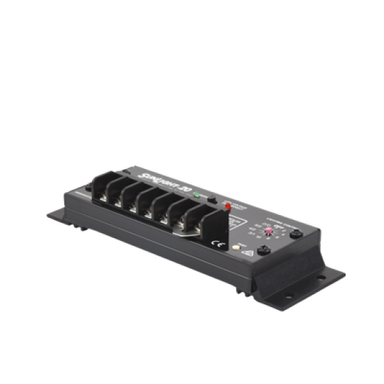 Controlador Solar para Iluminación de Luz Mercurial, Estaciones de Autobús y Señalamientos 20 A, 12 Vcc.