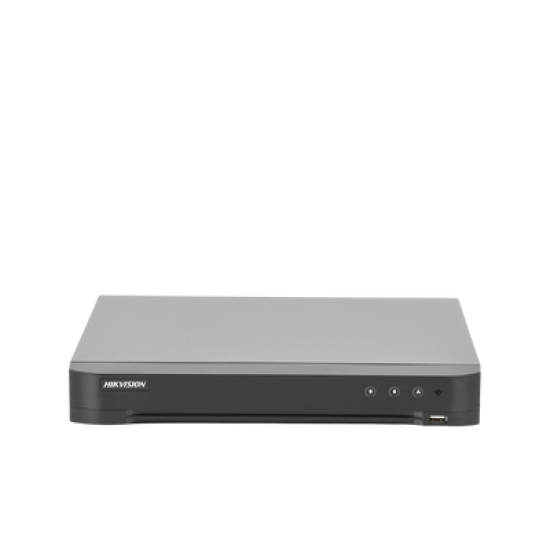 DVR 4 Canales TurboHD + 4 Canales IP / 8 Megapixel (4K) / Acusense (Evita Falsas Alarmas) / Audio por Coaxitron / 1 Bahía de Disco Duro / 4 Entradas de Alarma / 1 Salida de Alarma / H.265+ / Salida de Video en Full HD