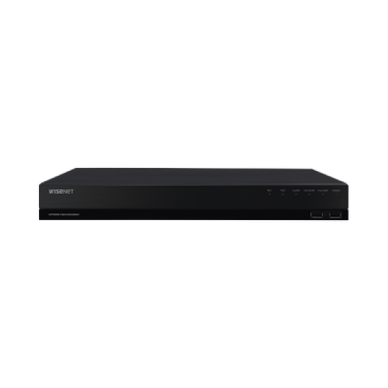 NVR de 12 Megapíxel con Wisenet Wave Embebido / Incluye 4 Licencias / 4TB Incluidos / 8 canales / 8 puertos PoE+ / H.265 & WiseStream / E/S de alarma