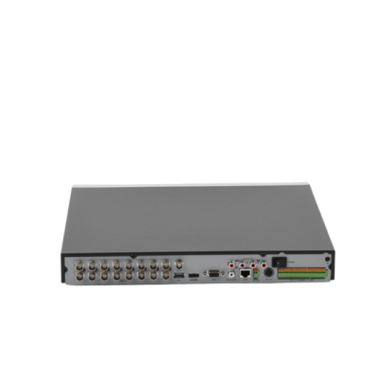 DVR  16 Canales 4K TURBOHD + 16 Canales IP / 8 Megapixel/ Audio por Coaxitron/ 2 Bahías de Disco Duro / 4 Canales de Audio / 16 Entradas de Alarma