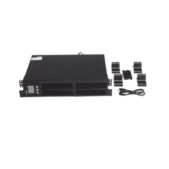 UPS de 1000VA/900W / Topología On-Line Doble Conversión / Entrada y Salida de 120 Vca / Clavija de Entrada NEMA 5-15P / Pantalla LCD Configurable /Formato Rack/Torre
