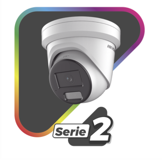 [Dual Light + ColorVu] Turret IP 4 Megapixel / Lente 2.8 mm / 40 mts IR + 40 mts Luz Blanca /  Microfono Integrado  / Exterior IP67 /   WDR 130 dB / Videoanaliticos (Filtro de Falsas Alarmas) / Captura Facial / ACUSEARCH