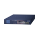 Switch No Administrable 8 Puertos Gigabit con Modo Extend PoE a 250 mts, 2 puertos Uplink 10/100/1000 Mbps, 2 Puertos SFP