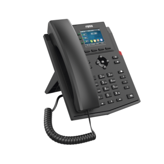 Teléfono IP Wi-Fi empresarial para 4 líneas SIP con pantalla LCD de 2.4 pulgadas a color, Opus y conferencia de 3 vías, PoE.