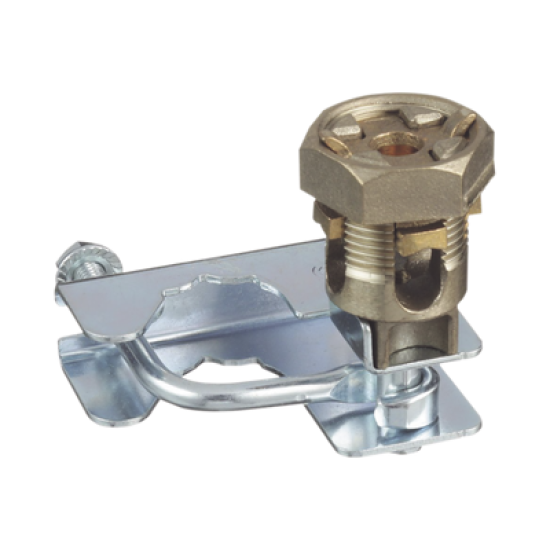 Abrazadera para Tierra Física en Base de Piso Falso, para Cables de 6 a 1/0 AWG. Para Pedestales Cuadrados de 7/8