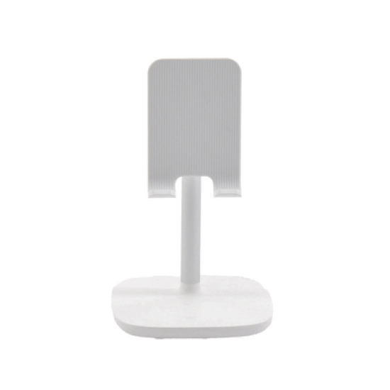 Soporte para Telefono Celular & Tablet / Ajustable de 5° a 45° / Base Antideslizante / Proteccion de Silicona / ABS / Amplia Compatibilidad con dispositivos de 4'' a 7.9'' / Color Blanco