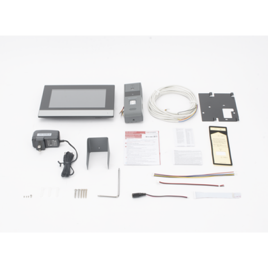 Kit de Videoportero Analógico de Metal / IP a 4 Hilos con Función de Llamada a App Hik-Connect / Monitor se Conecta a Internet por Cable o WiFi y por 4 Hilos al Frente de Calle  IP65 / Expandible a Mas Equipos 