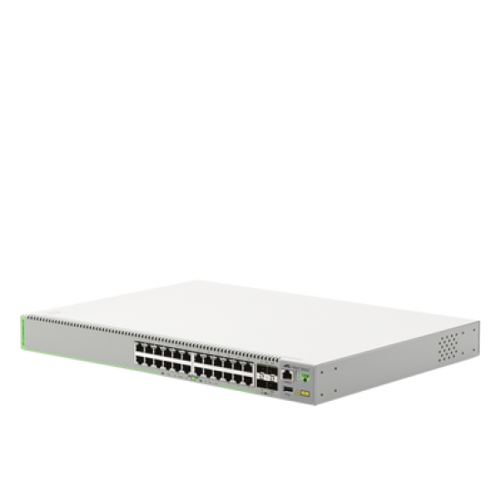 (GS980MX/28) Switch Stack L3, 24 puertos 10/100/1000-T, 4 Puertos SFP+ 10G, Fuente de poder fija