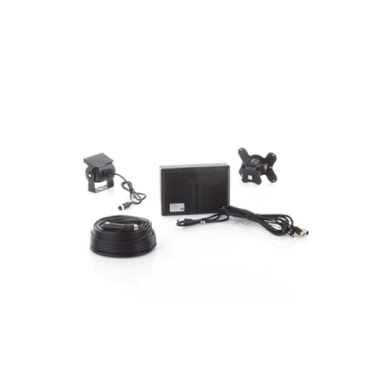 Sistema Profesional de Cámara de Reversa y Monitor Alámbrico para Vehículos de Trabajo y Montacargas