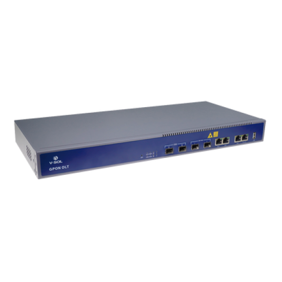 OLT de 2 puertos GPON + 4 puertos Uplink (2 puertos Gigabit Ethernet + 2 puerto SFP/SFP+) , hasta 256 ONUS