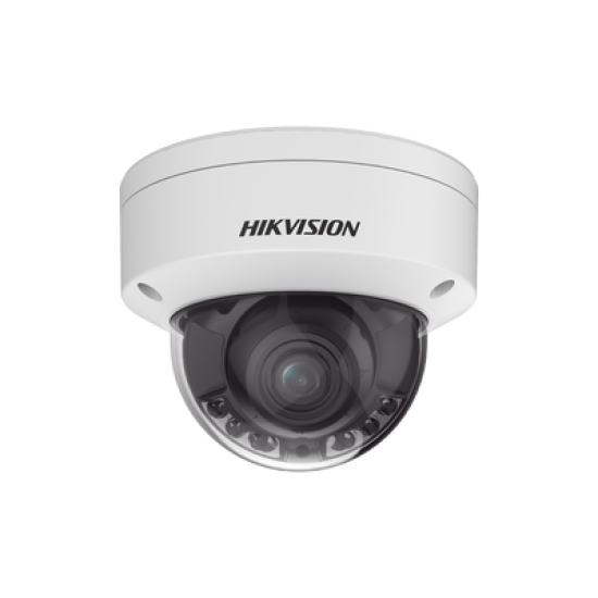 [Dual Light + ColorVu] Domo IP 4 Megapixel / Lente 3.6 - 9 mm / 40 mts IR + 40 mts Luz Blanca / WDR 130 dB / Exterior IP67 / IK10 / Captura Facial / Videoanaliticos (Filtro de Falsas Alarmas) / MicroSD