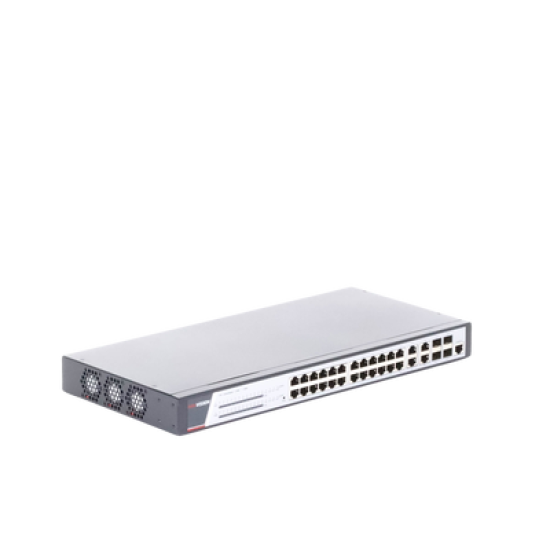 Switch Gigabit PoE+ / Administrable / 24 Puertos 1000 Mbps PoE+ / 4 Puertos 1000 Mbps + 4 Puertos SFP de Uplink / 370 Watts / Soporta IGMP
