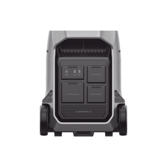 Estación de Energía Portátil DELTA PRO 4096Wh Litio LFP / 5 AC 4000W (8000W Pico) / 2 USB-C 100W / Capacidad para Aumentar Respaldo / Cargador de Coche 10A a 12.6V / Conectividad WiFi y Bluetooth (App) / Carga Solar 2600W Max. (2 Puer