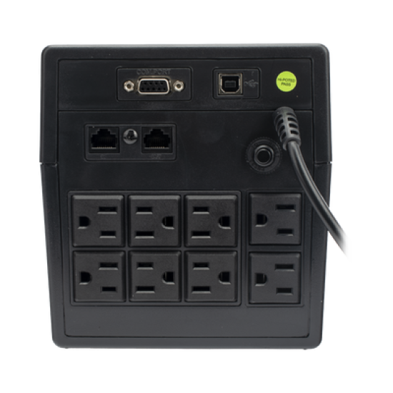 UPS 1200VA/720W Pantalla LCD / Línea Interactiva 120Vca / 6 tomas 5-15R (4 Respaldadas) / Regulación de Voltaje / Protección RJ45